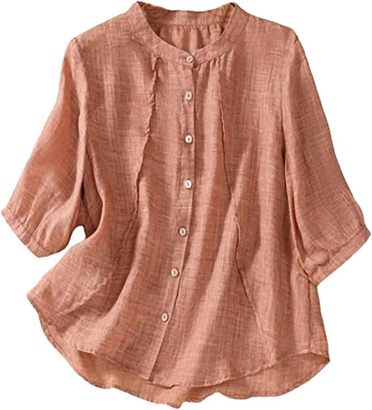 2025 Summer Boho Top Cotton Linen Button Long Sleeve Shirt Women Vintage Blouse Tees Loose Casual Peasant Tunics Tops