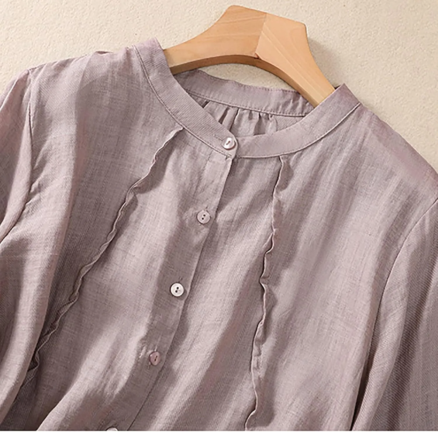 2025 Summer Boho Top Cotton Linen Button Long Sleeve Shirt Women Vintage Blouse Tees Loose Casual Peasant Tunics Tops