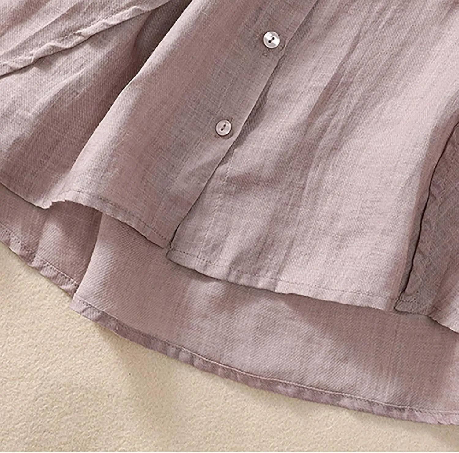 2025 Summer Boho Top Cotton Linen Button Long Sleeve Shirt Women Vintage Blouse Tees Loose Casual Peasant Tunics Tops