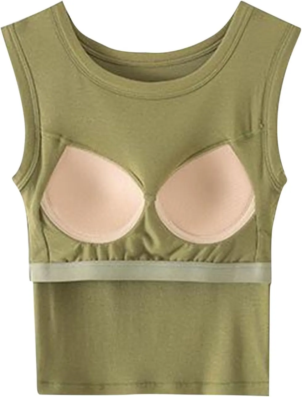 2025 Tank Tops for Women Lightweight Breathable Solid Color Smooth Tanks Round Neck Stretchy Wide Strip Undershirt