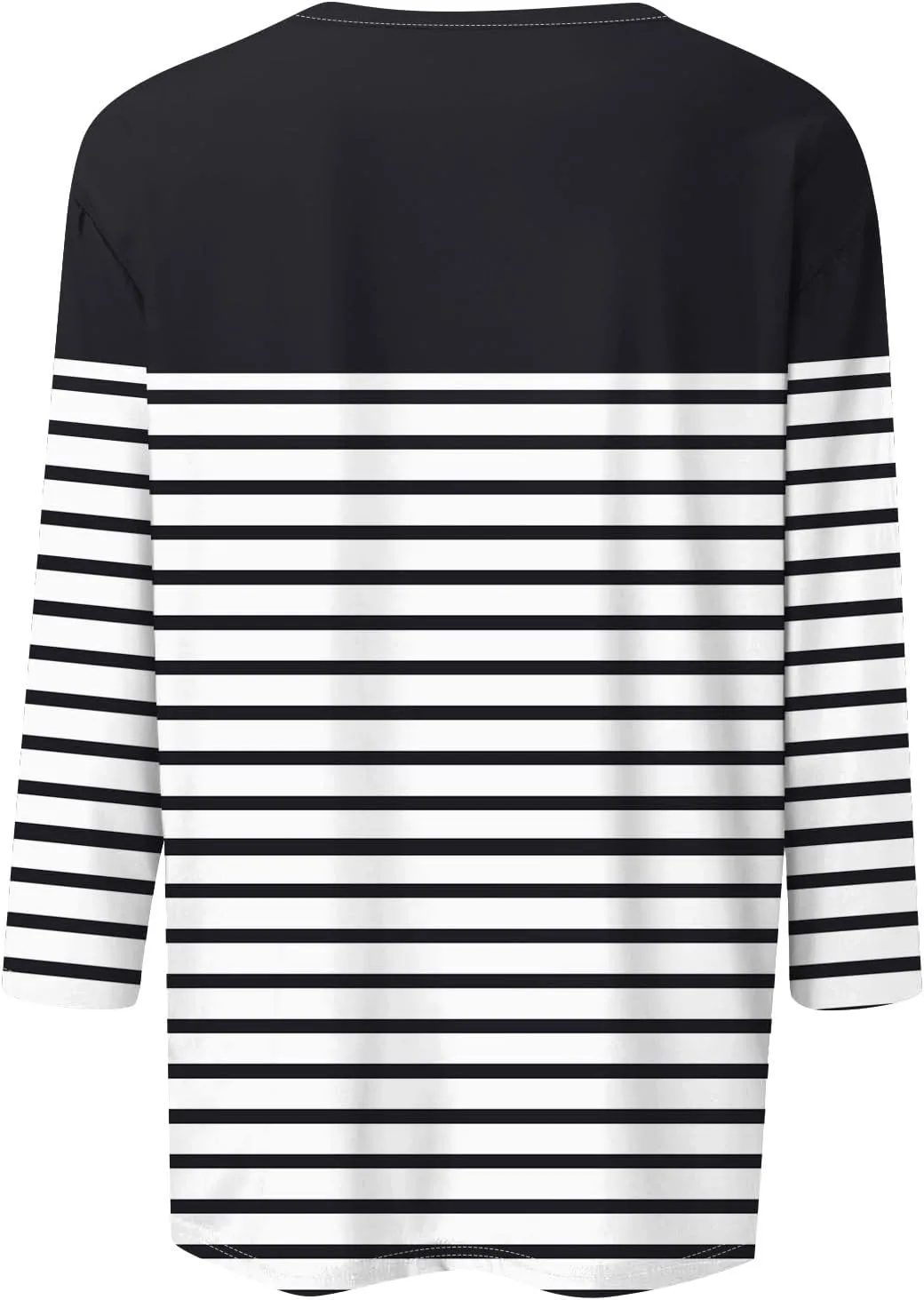 3/4 Length Sleeve Womens Tops,Basic Striped Tshirts Shirts Summer 2024 Gym Blouse Plus Size Athletic Tunic Top