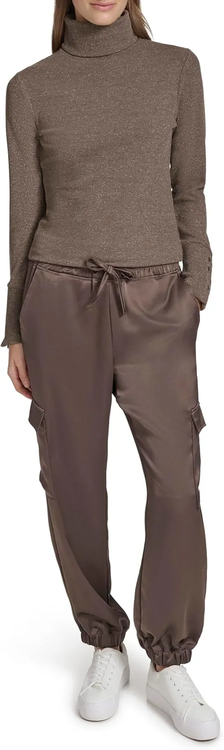 Andrew Marc Women's Joggers Cargo Satin Bottoms