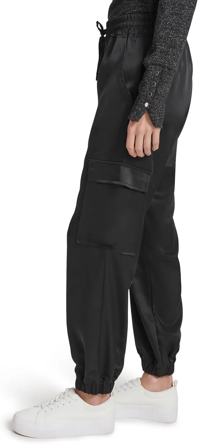 Andrew Marc Women's Joggers Cargo Satin Bottoms
