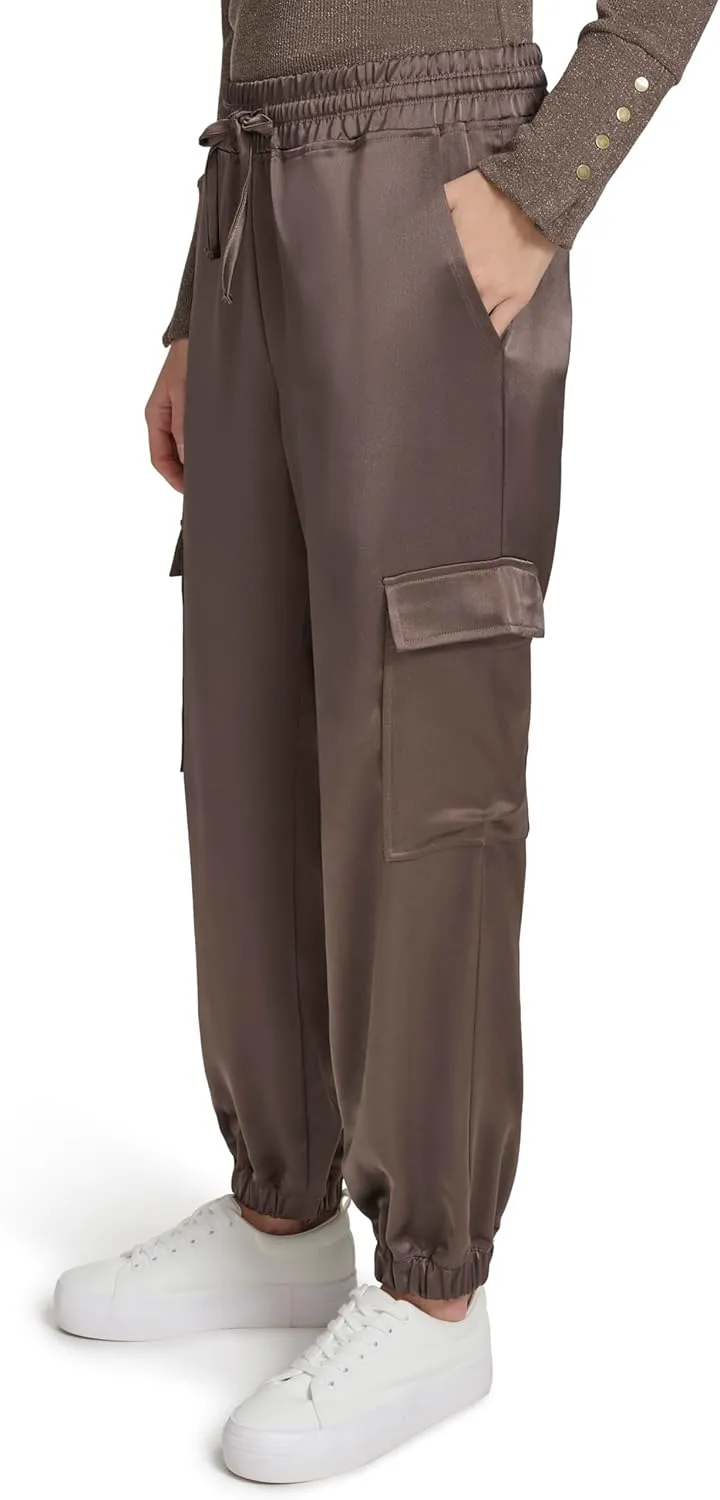 Andrew Marc Women's Joggers Cargo Satin Bottoms