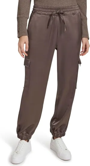Andrew Marc Women's Joggers Cargo Satin Bottoms
