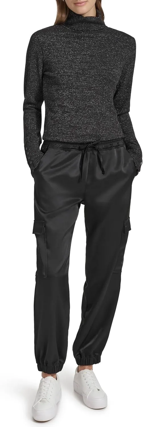Andrew Marc Women's Joggers Cargo Satin Bottoms