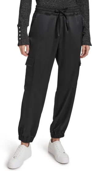 Andrew Marc Women's Joggers Cargo Satin Bottoms