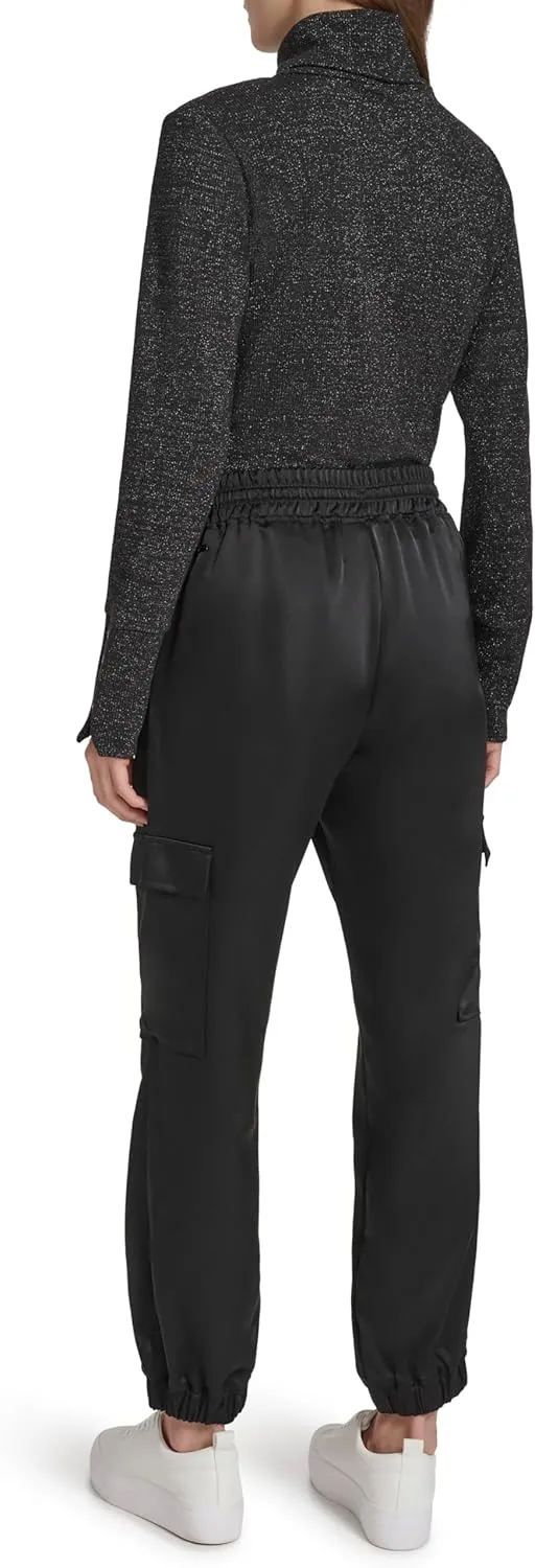 Andrew Marc Women's Joggers Cargo Satin Bottoms
