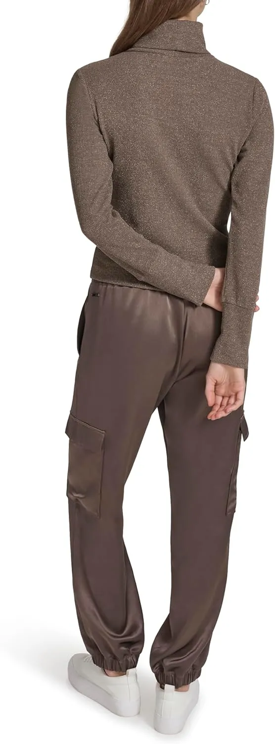 Andrew Marc Women's Joggers Cargo Satin Bottoms