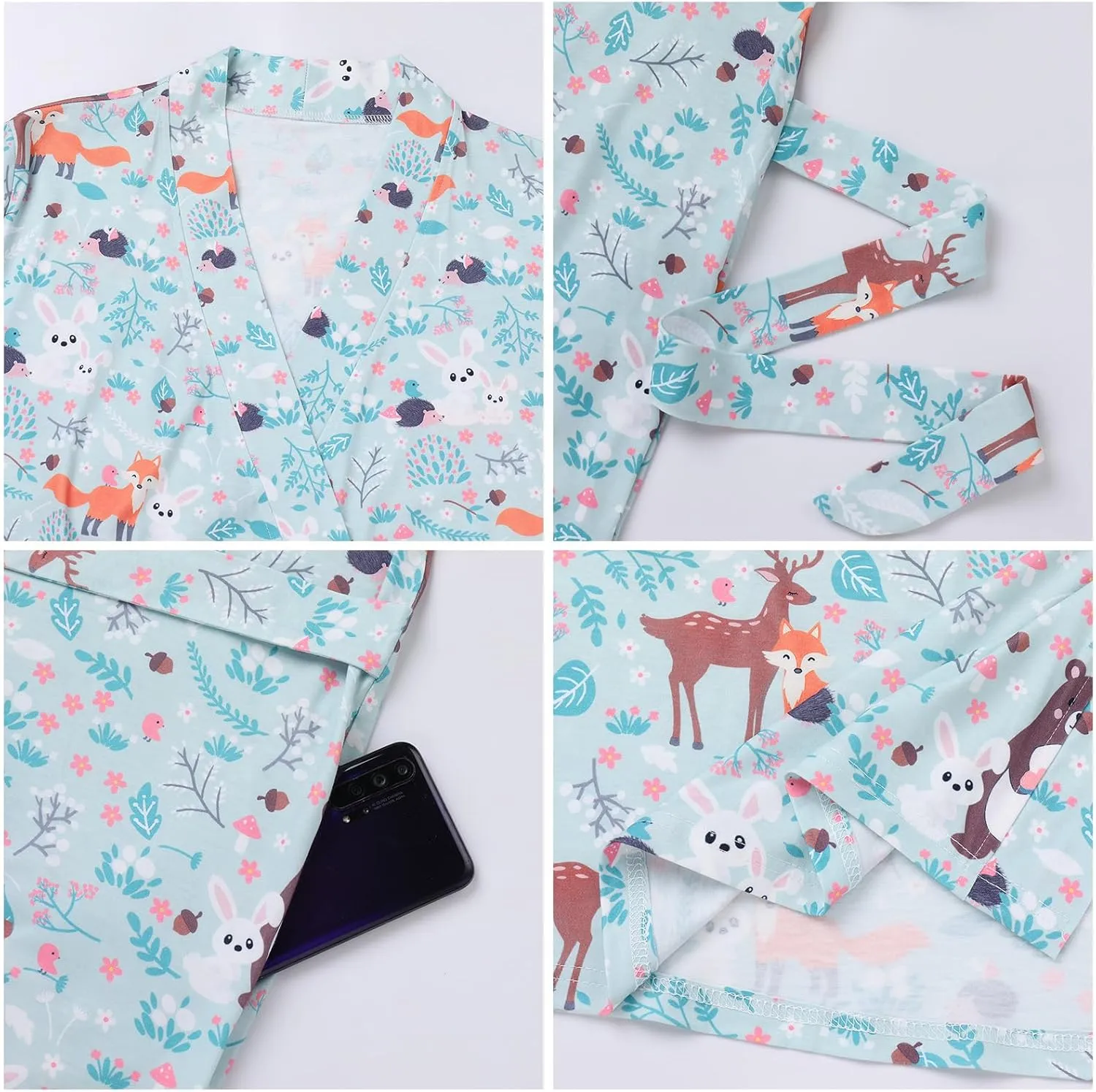 AWIBMK Mom and Me Robe and Swaddle Set and T-Shirt Hospital Labor Delivery Swaddling with Headband Hat for Mom Dad Baby
