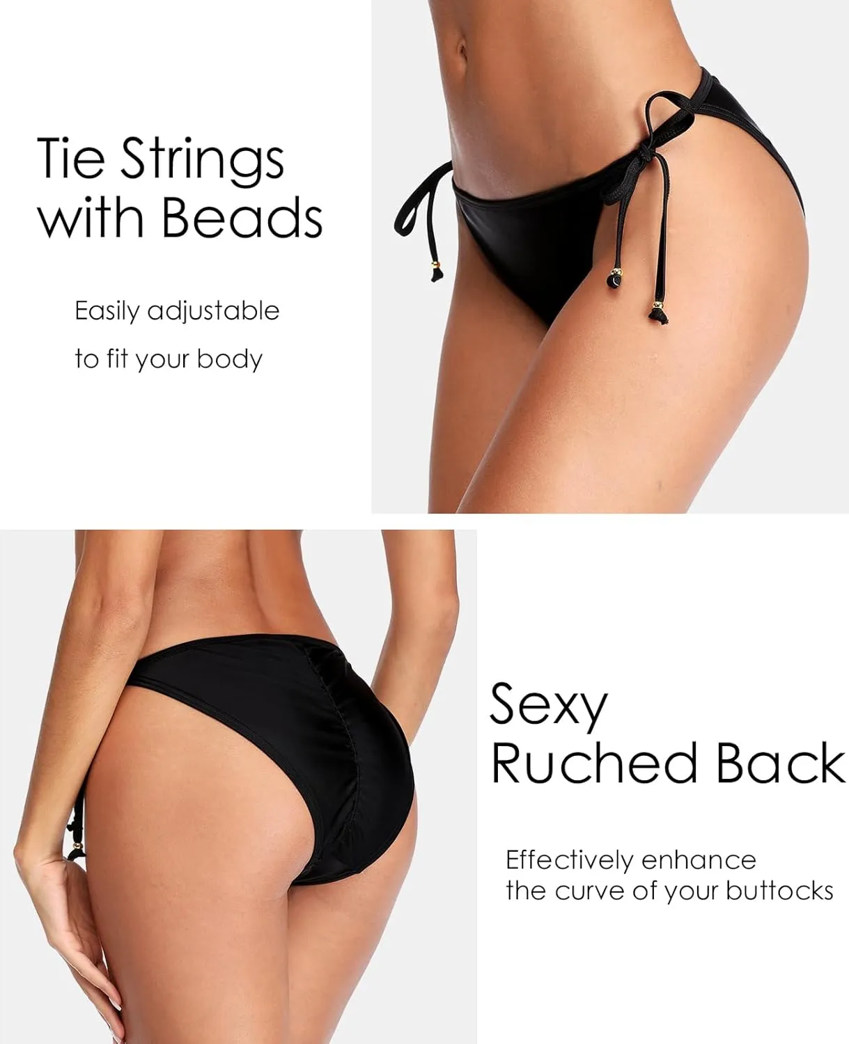 beautyin Bikini Bottoms for Women Cheeky Bathing Suit Bottoms Only Athletic Swim Brief