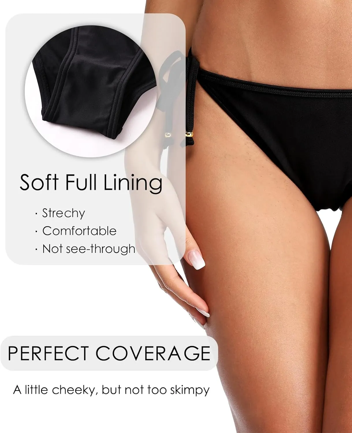 beautyin Bikini Bottoms for Women Cheeky Bathing Suit Bottoms Only Athletic Swim Brief