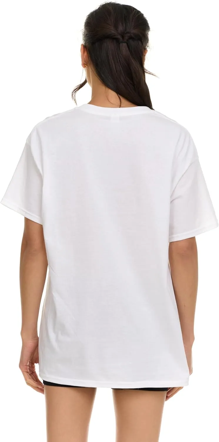 BILLIONHATS 6 Pack of Womens Oversized Cotton T-Shirts, Crew Neck Short Sleeve Baggy Loose Tops Oversize Tees