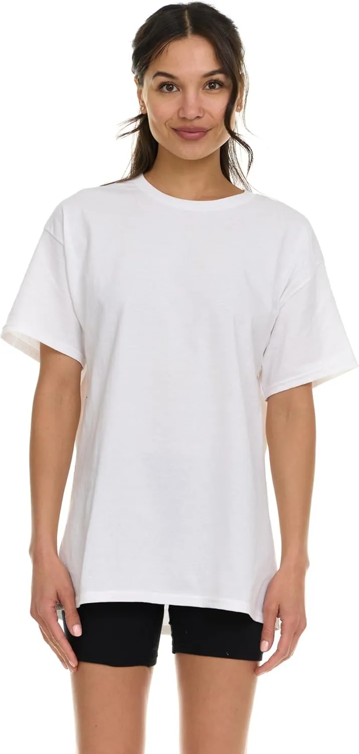 BILLIONHATS 6 Pack of Womens Oversized Cotton T-Shirts, Crew Neck Short Sleeve Baggy Loose Tops Oversize Tees