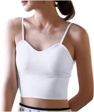 Bra Cami Tank with Built in Bra Sleeveless Lightweight Summer Cooling Tanks Tops V Neck Padded Undershirts for Women