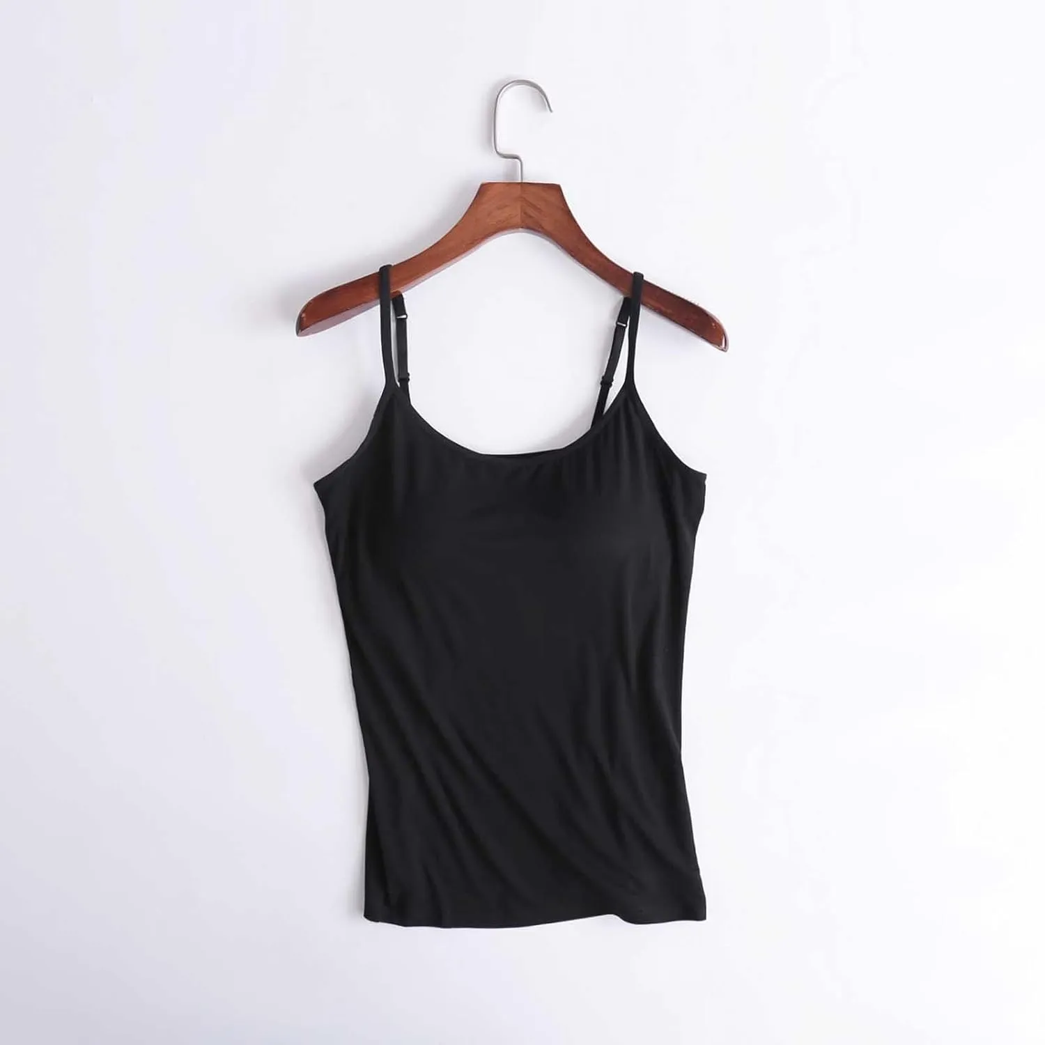 Built in Bra Tank Tops for Women Camisole Tops with Chest Pads Underwear One Thin Straps Sports Bottoming Shirt