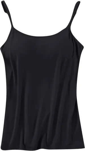 Built in Bra Tank Tops for Women Camisole Tops with Chest Pads Underwear One Thin Straps Sports Bottoming Shirt