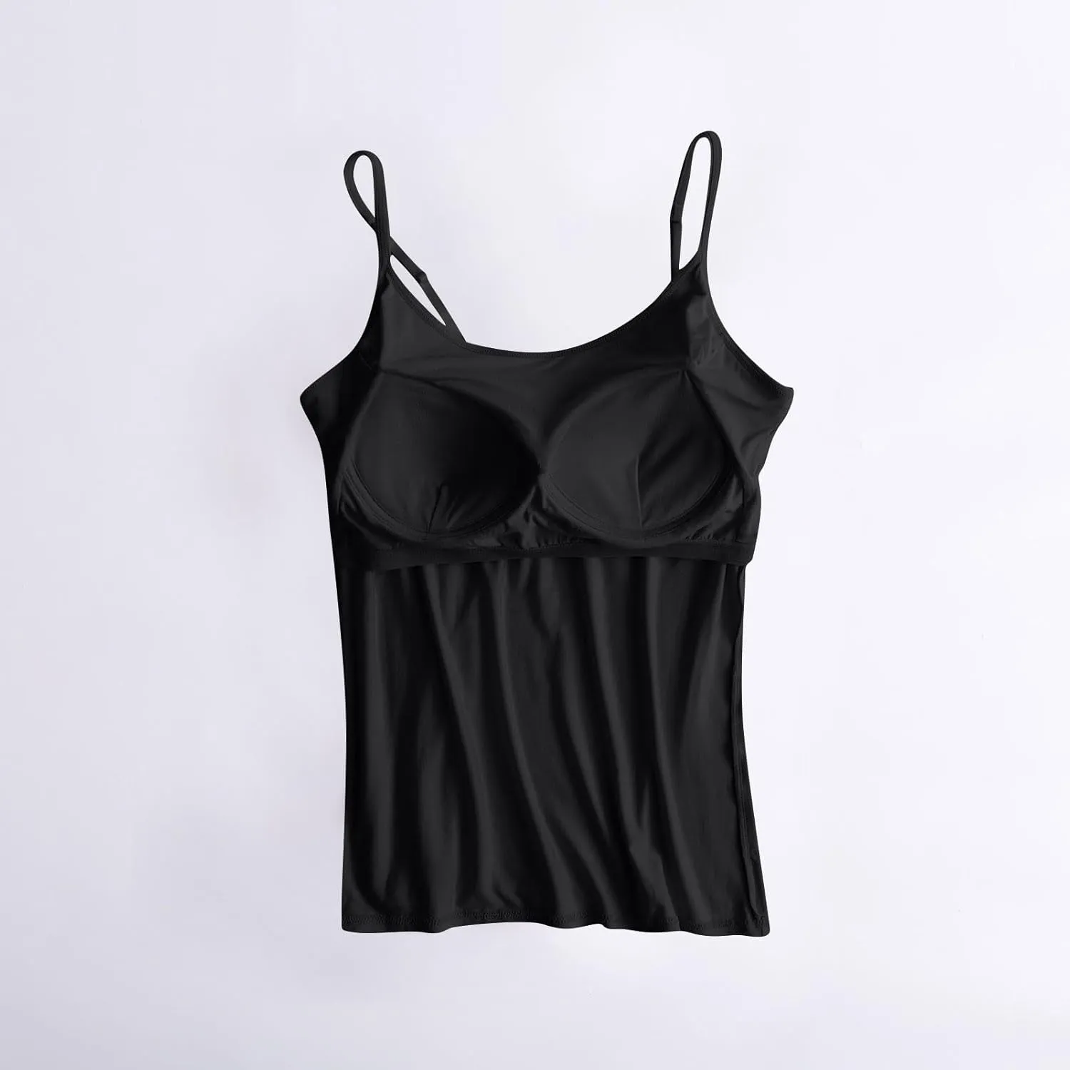 Built in Bra Tank Tops for Women Camisole Tops with Chest Pads Underwear One Thin Straps Sports Bottoming Shirt