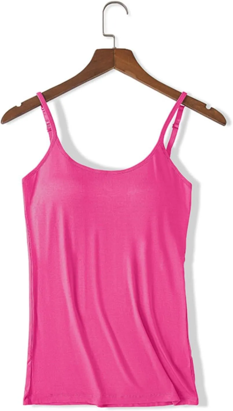 Camisole Tops for Women Built in Bra Spaghetti Strap Shelf Bra Tank Tops Sports Yoga Plus Size Underwear Camisoles