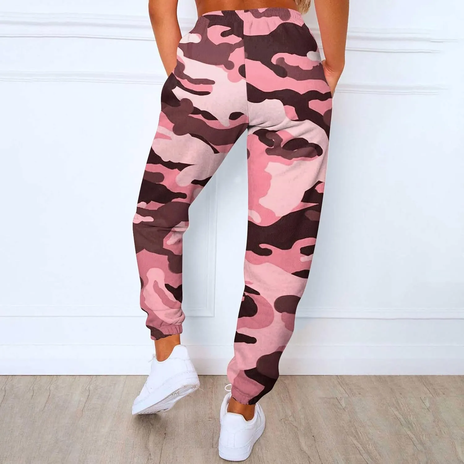 Camouflage Print Sweatpants for Women Baggy High Waisted Sweat Pants Fall Clothes Casual Joggers Y2k Warm Trousers