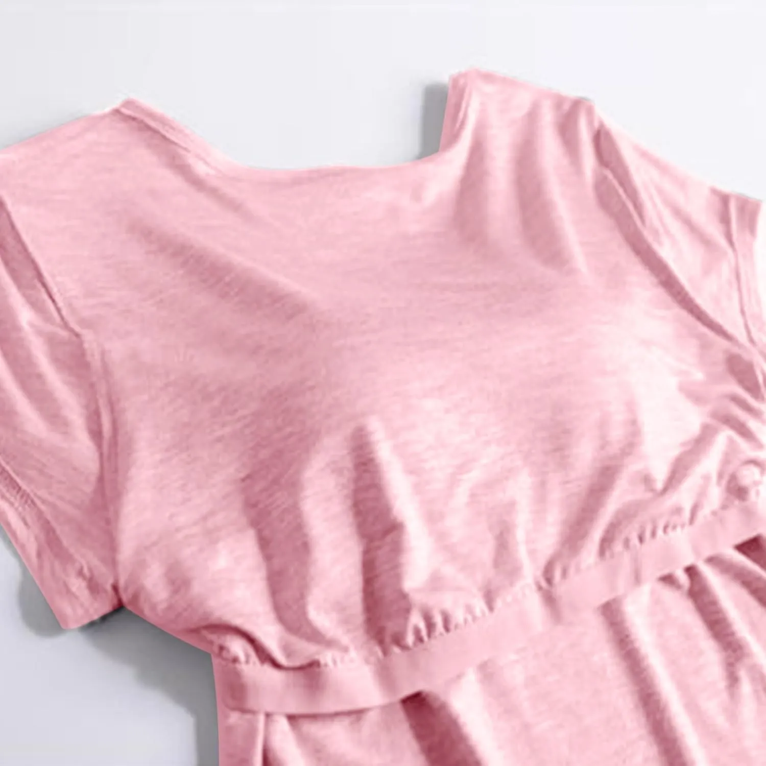 Cap Sleeve Tank Tops Women Trending Classic Solid Color Padded Crewneck Basic Going Outdoor Hiking T-Shirts