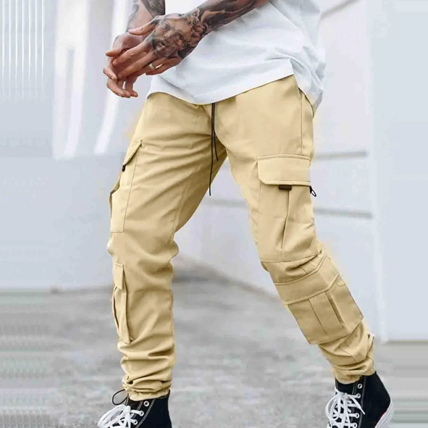 Cargo Pants for Men Baggy Joggers Pants Chino Trousers Sweatpants Long Pants Workout Trousers Men's Fleece Sweatpants