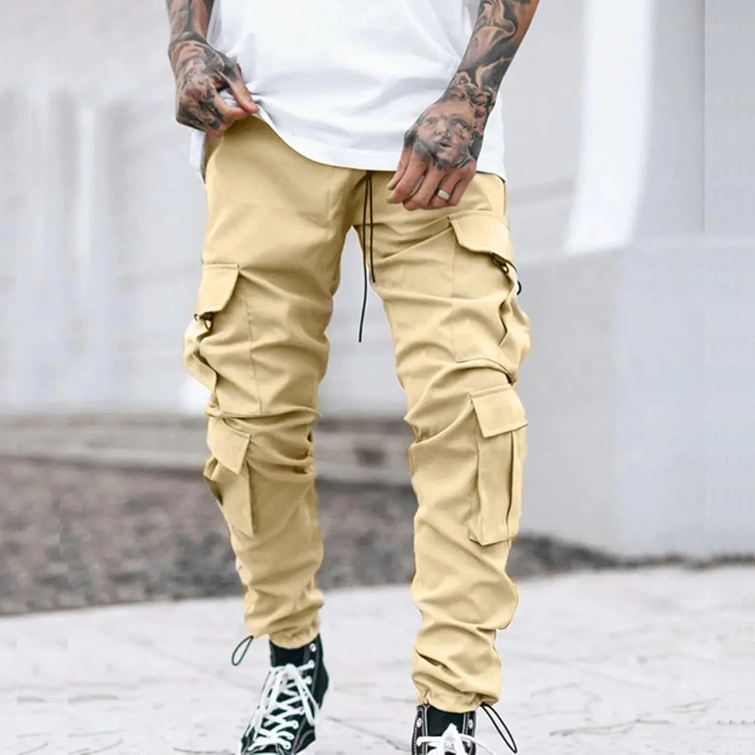 Cargo Pants for Men Baggy Joggers Pants Chino Trousers Sweatpants Long Pants Workout Trousers Men's Fleece Sweatpants