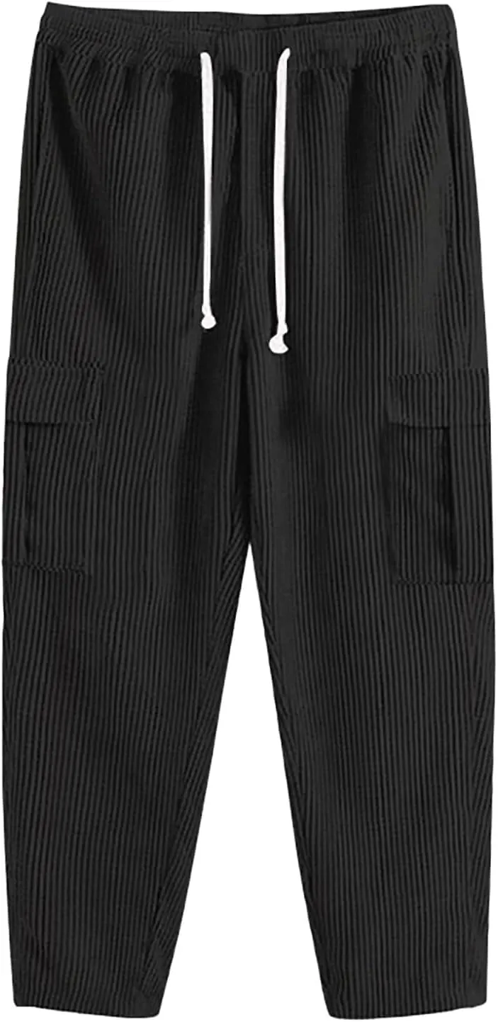 Cargo Pants for Men Relaxed Fit Mens Sweat Pants for Man Drawstring Sweatpants Athletic Pants for Mens Work Joggers