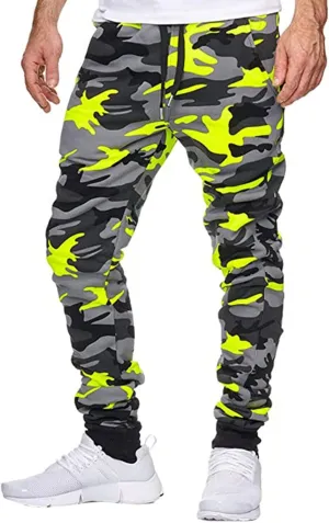 Casual Shot Camo Cargo Pants for Men Fitness Jogging Print Running Sports Outdoor Golf Tactical Military Training Trousers