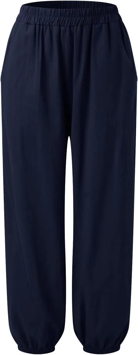 Cinch Bottom Sweatpants for Women Pockets Y2k Vintage high Waist Drawstring Workout Joggers Loose fit Lounge Pant