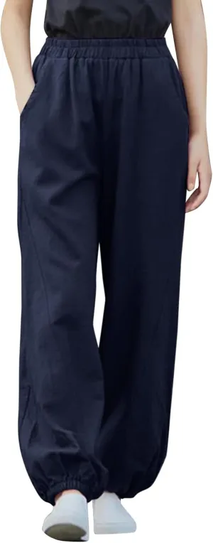 Cinch Bottom Sweatpants for Women Pockets Y2k Vintage high Waist Drawstring Workout Joggers Loose fit Lounge Pant