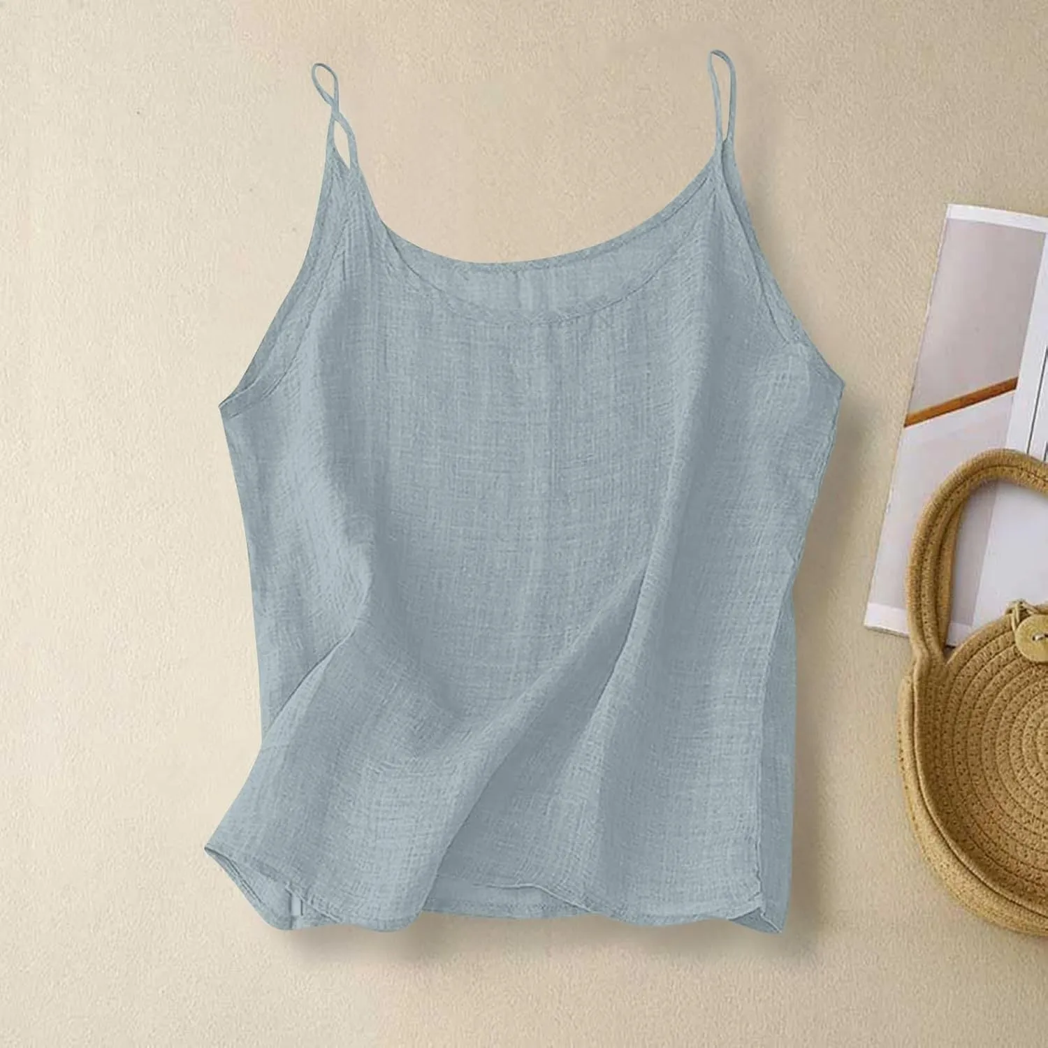 Cotton Linen Tank Tops for Women Loose Fit Sleeveless Tee Shirts Summer 2025 Casual Flowy Blouses Tunic Tops