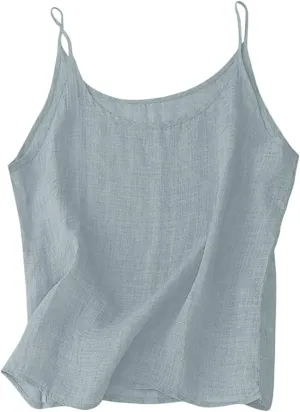 Cotton Linen Tank Tops for Women Loose Fit Sleeveless Tee Shirts Summer 2025 Casual Flowy Blouses Tunic Tops