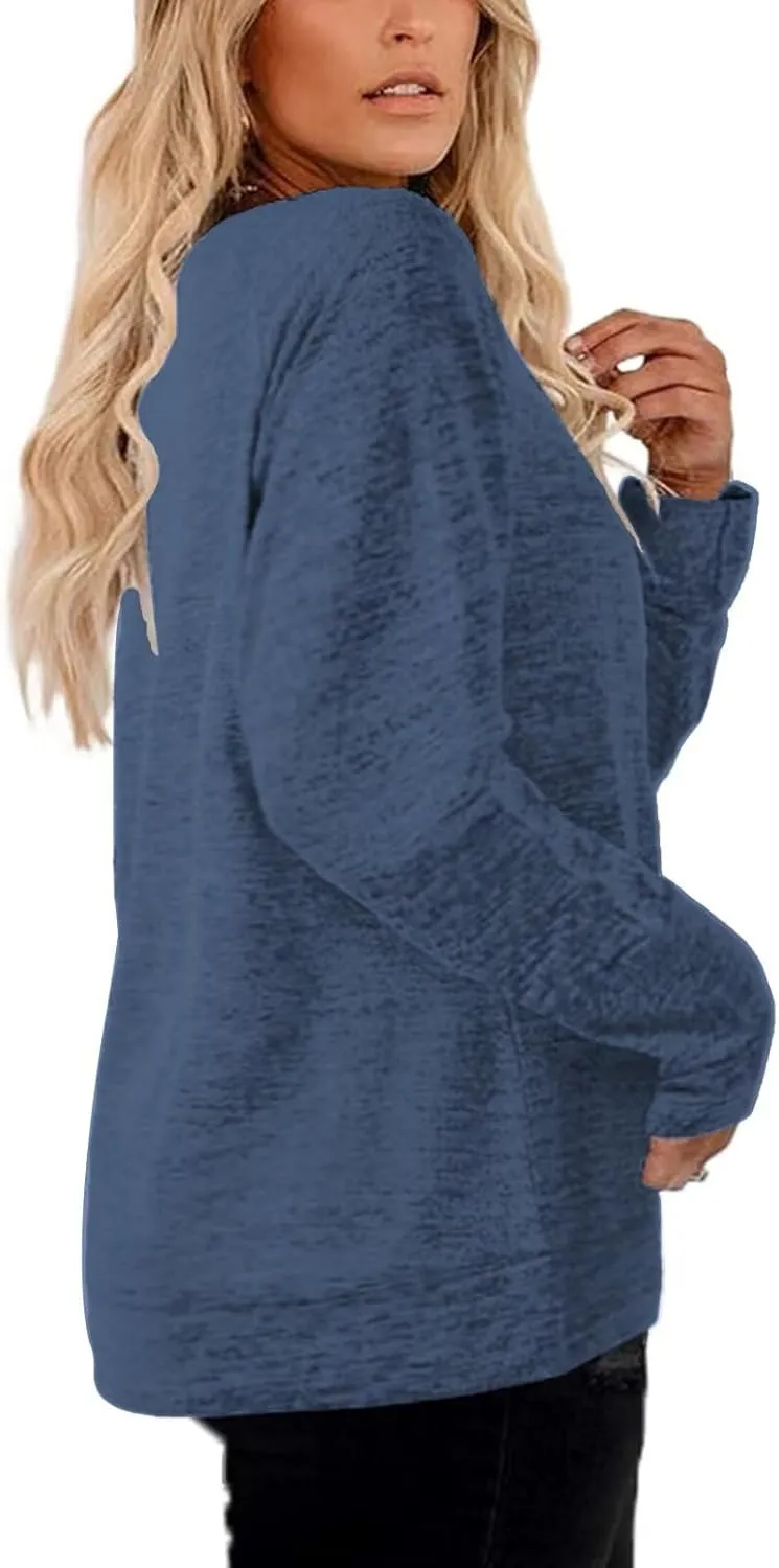 DOLNINE Women's-Plus-Size-Sweatshirts Long Sleeve Tops Crewneck Shirts Casual Tunics XL-4XL