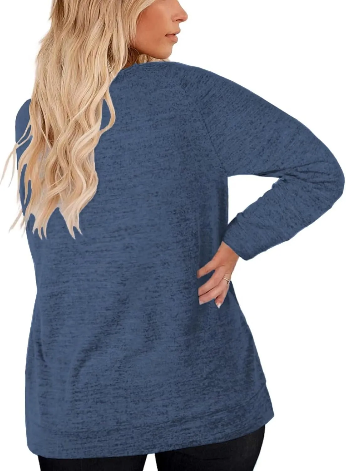 DOLNINE Women's-Plus-Size-Sweatshirts Long Sleeve Tops Crewneck Shirts Casual Tunics XL-4XL