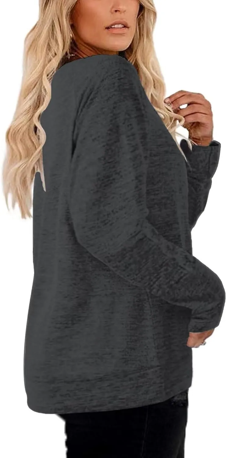 DOLNINE Women's-Plus-Size-Sweatshirts Long Sleeve Tops Crewneck Shirts Casual Tunics XL-4XL