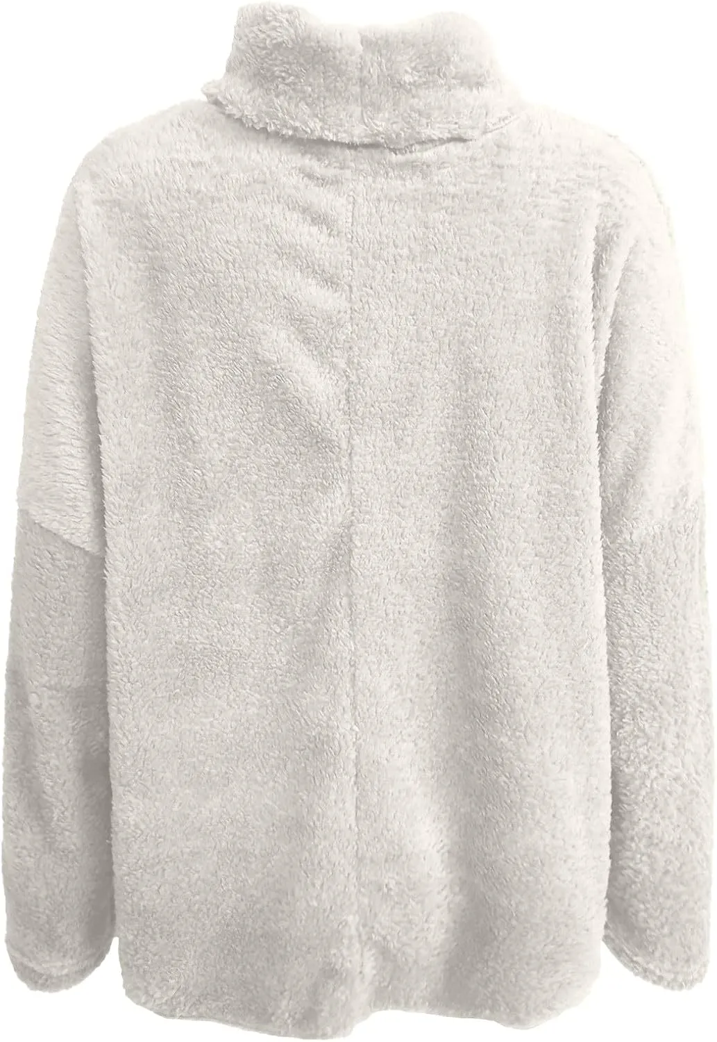 Fleece Pullover Women Soft Comfy Fuzzy Long Sleeve Tops Lightweight Sherpa Turtleneck Sweater Oversized Sweatshirt
