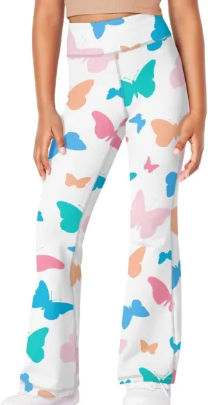 Girls Flared Leggings High Waisted Girls Bell Bottoms Bell Breathable Bottoms for Girls