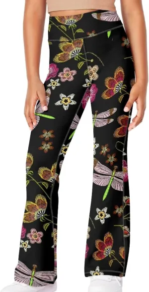 Girls Flared Leggings High Waisted Girls Bell Bottoms Bell Breathable Bottoms for Girls