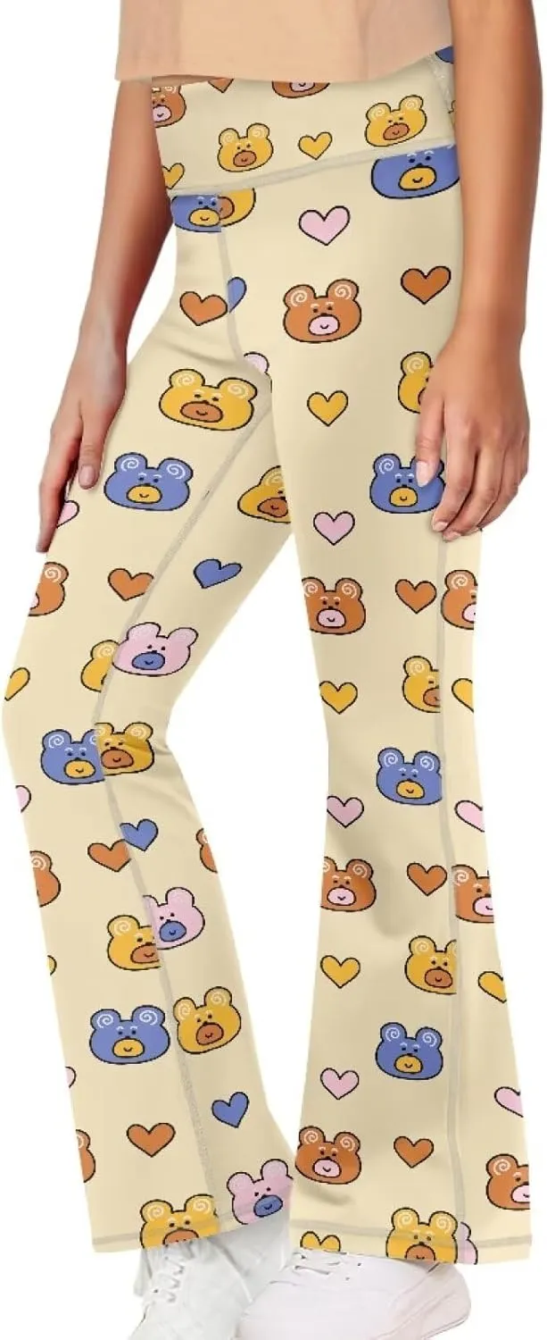 Girls Flared Leggings High Waisted Girls Bell Bottoms Bell Breathable Bottoms for Girls