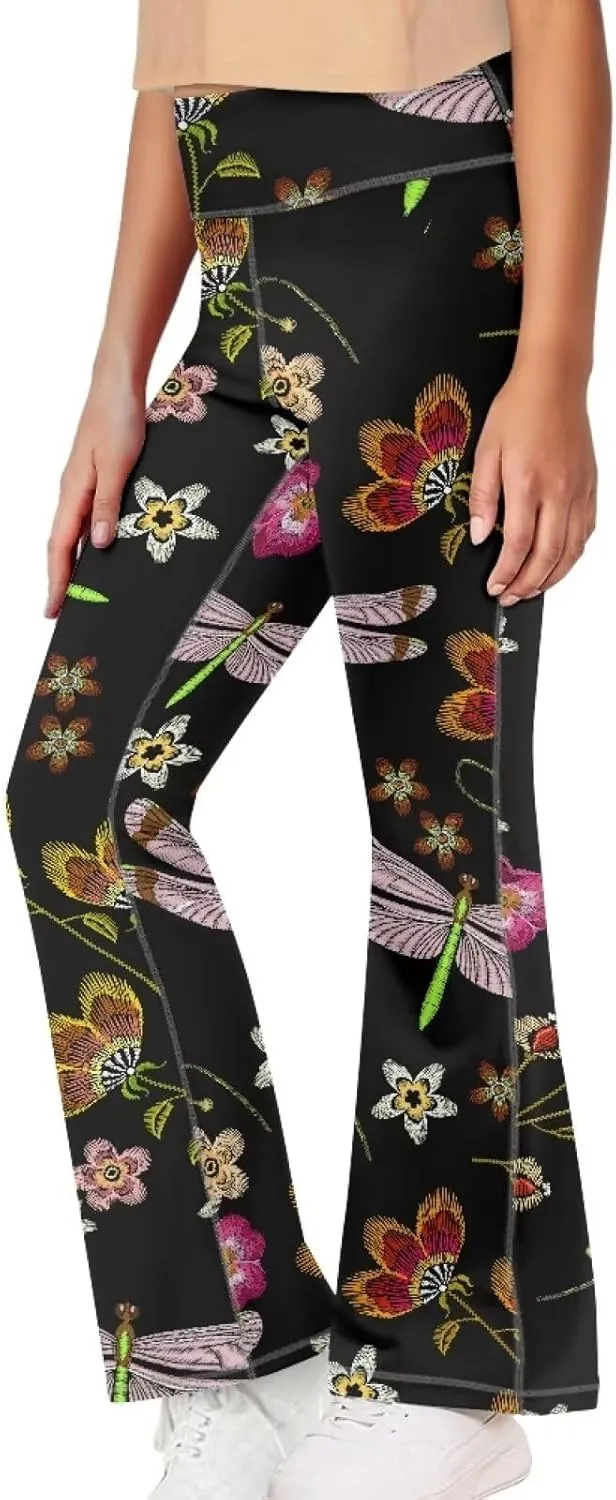Girls Flared Leggings High Waisted Girls Bell Bottoms Bell Breathable Bottoms for Girls
