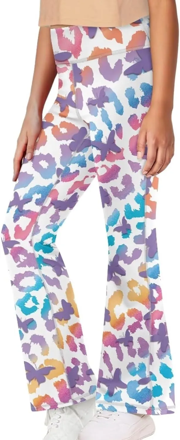 Girls Flared Leggings High Waisted Girls Bell Bottoms Bell Breathable Bottoms for Girls