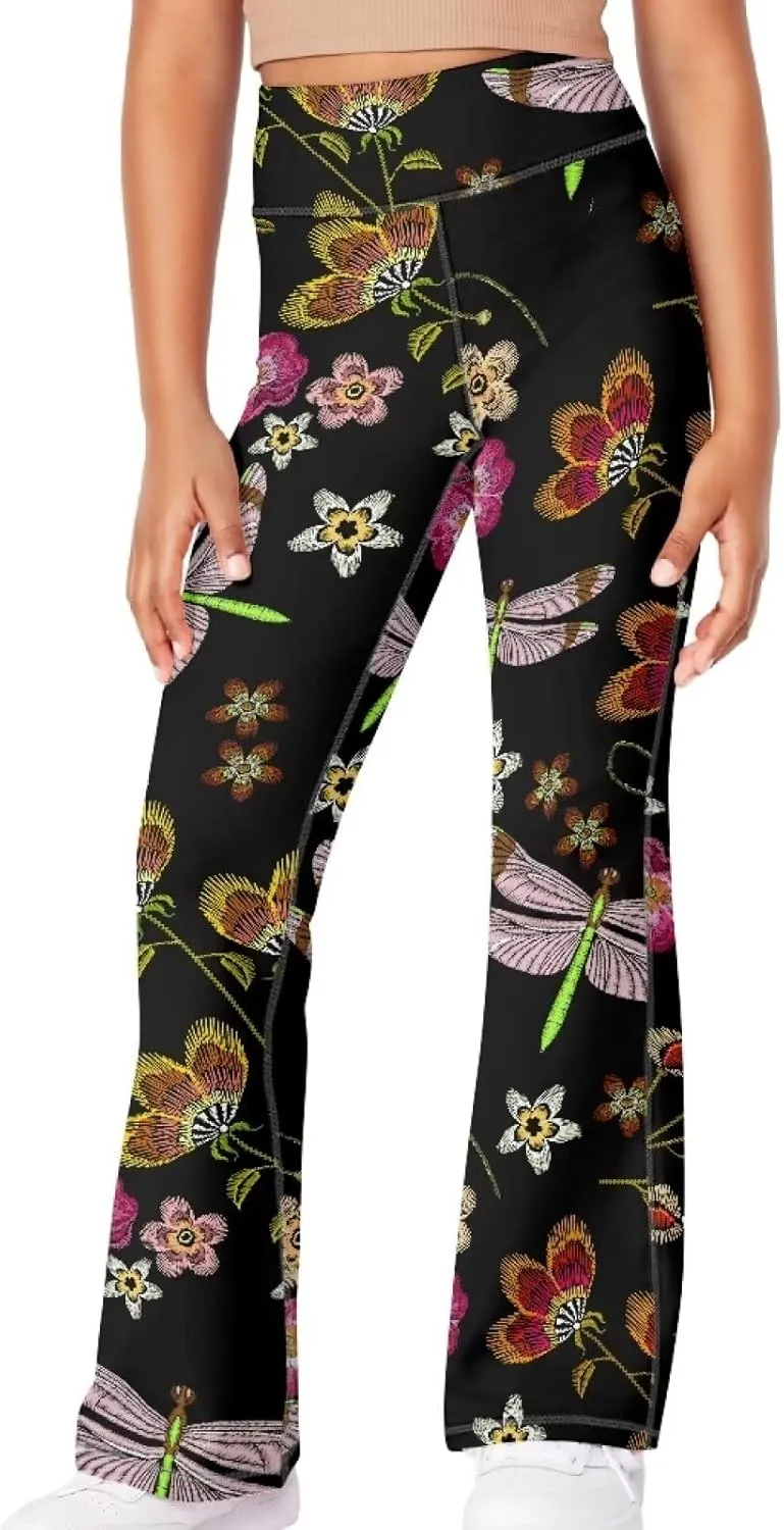 Girls Flared Leggings High Waisted Girls Bell Bottoms Bell Breathable Bottoms for Girls