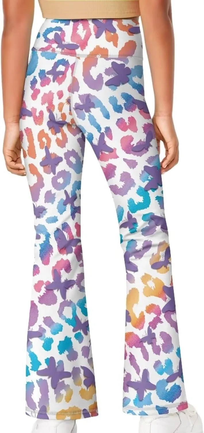 Girls Flared Leggings High Waisted Girls Bell Bottoms Bell Breathable Bottoms for Girls