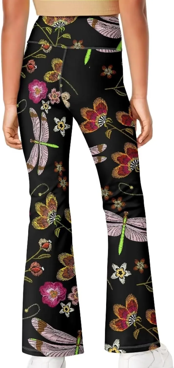 Girls Flared Leggings High Waisted Girls Bell Bottoms Bell Breathable Bottoms for Girls