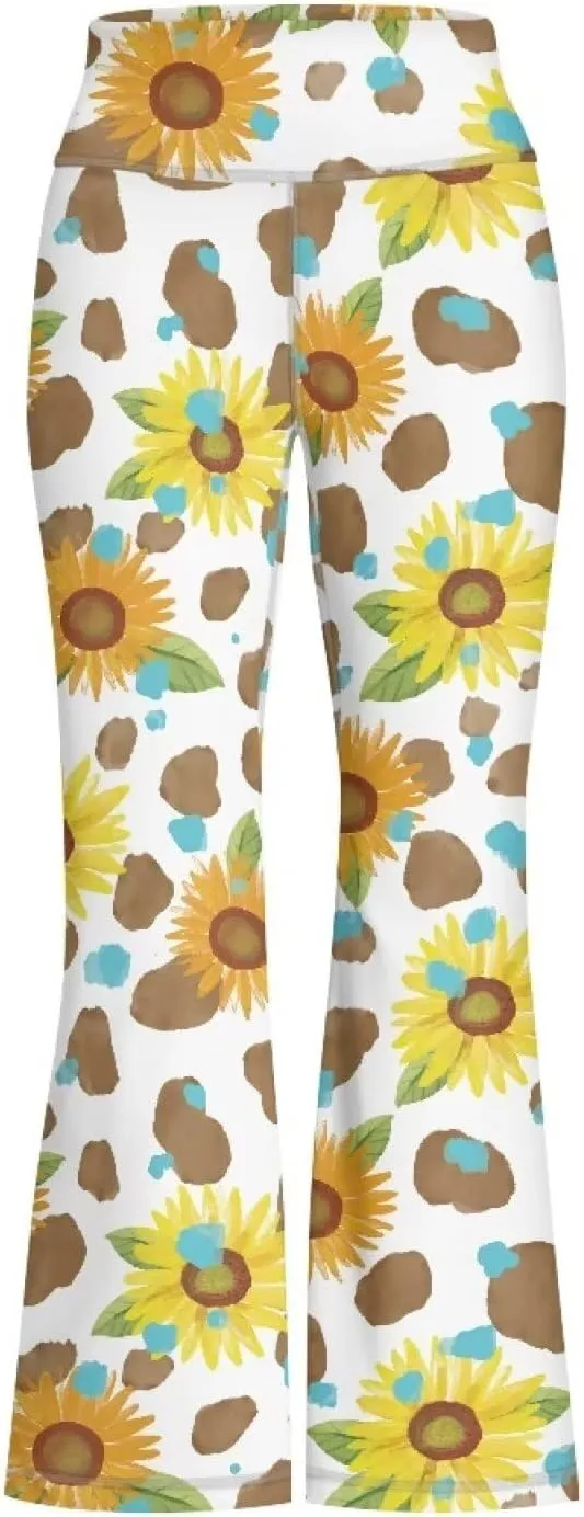 Girls Flared Leggings High Waisted Girls Bell Bottoms Bell Breathable Bottoms for Girls
