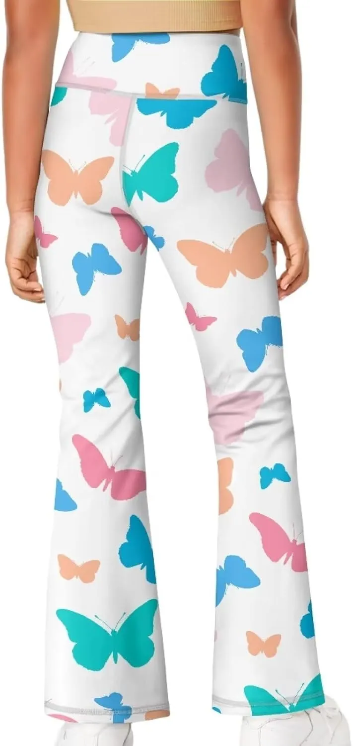 Girls Flared Leggings High Waisted Girls Bell Bottoms Bell Breathable Bottoms for Girls