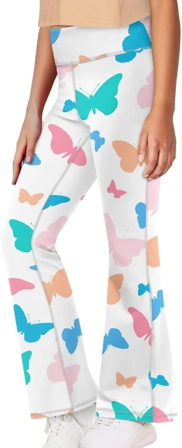 Girls Flared Leggings High Waisted Girls Bell Bottoms Bell Breathable Bottoms for Girls