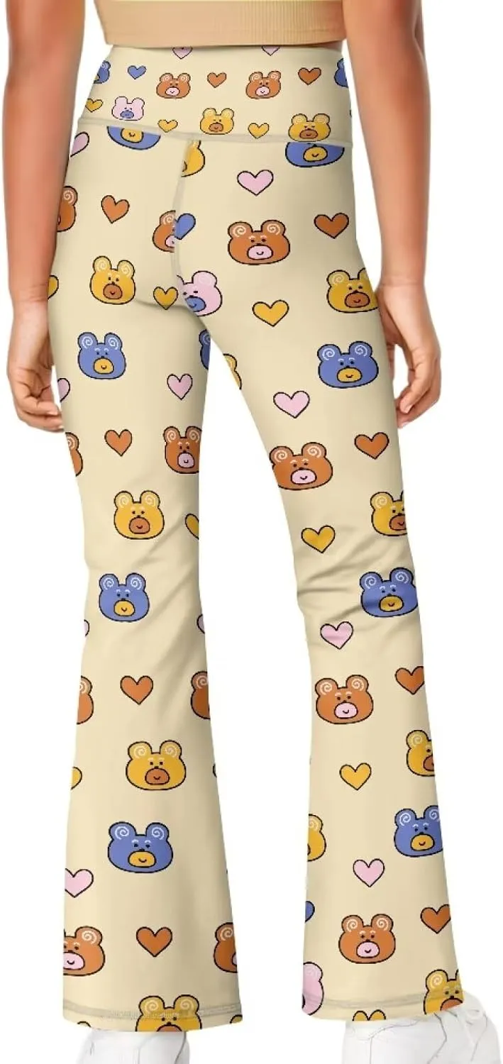 Girls Flared Leggings High Waisted Girls Bell Bottoms Bell Breathable Bottoms for Girls