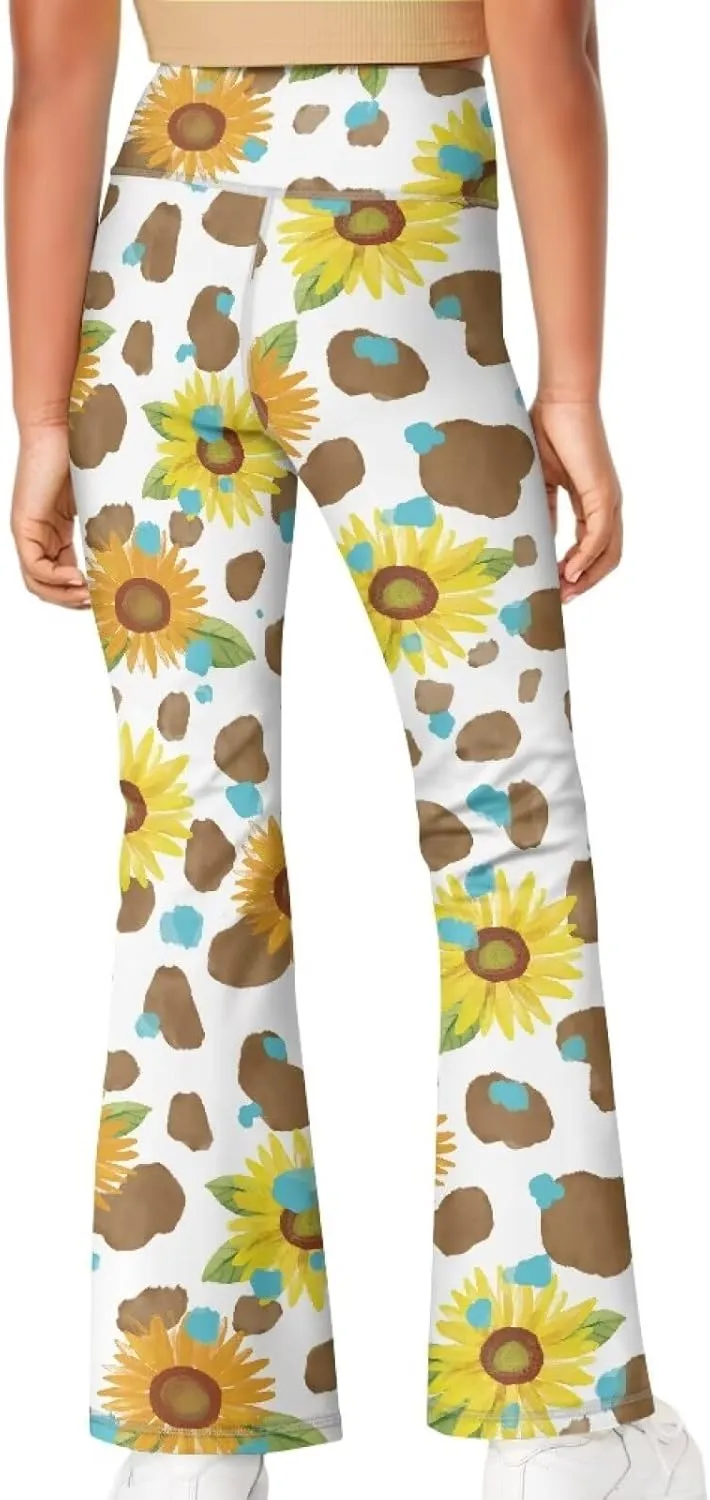 Girls Flared Leggings High Waisted Girls Bell Bottoms Bell Breathable Bottoms for Girls